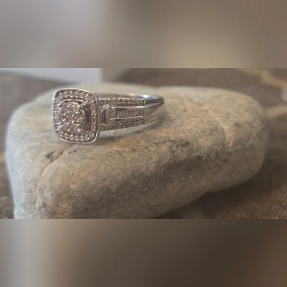 Diamond Wedding Ring Set | Size 7, 6.75 | 925 Sterling Silver | 0.51 ctw - Picture 6 of 16